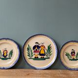 Set of 3 old plates MBFA Pornic, peninsula of Rhuys