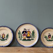 Set of 3 old plates MBFA Pornic, peninsula of Rhuys