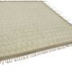 Tapis tribal tissé à la main, pièce unique, 249 cm x 312 cm, en laine beige.