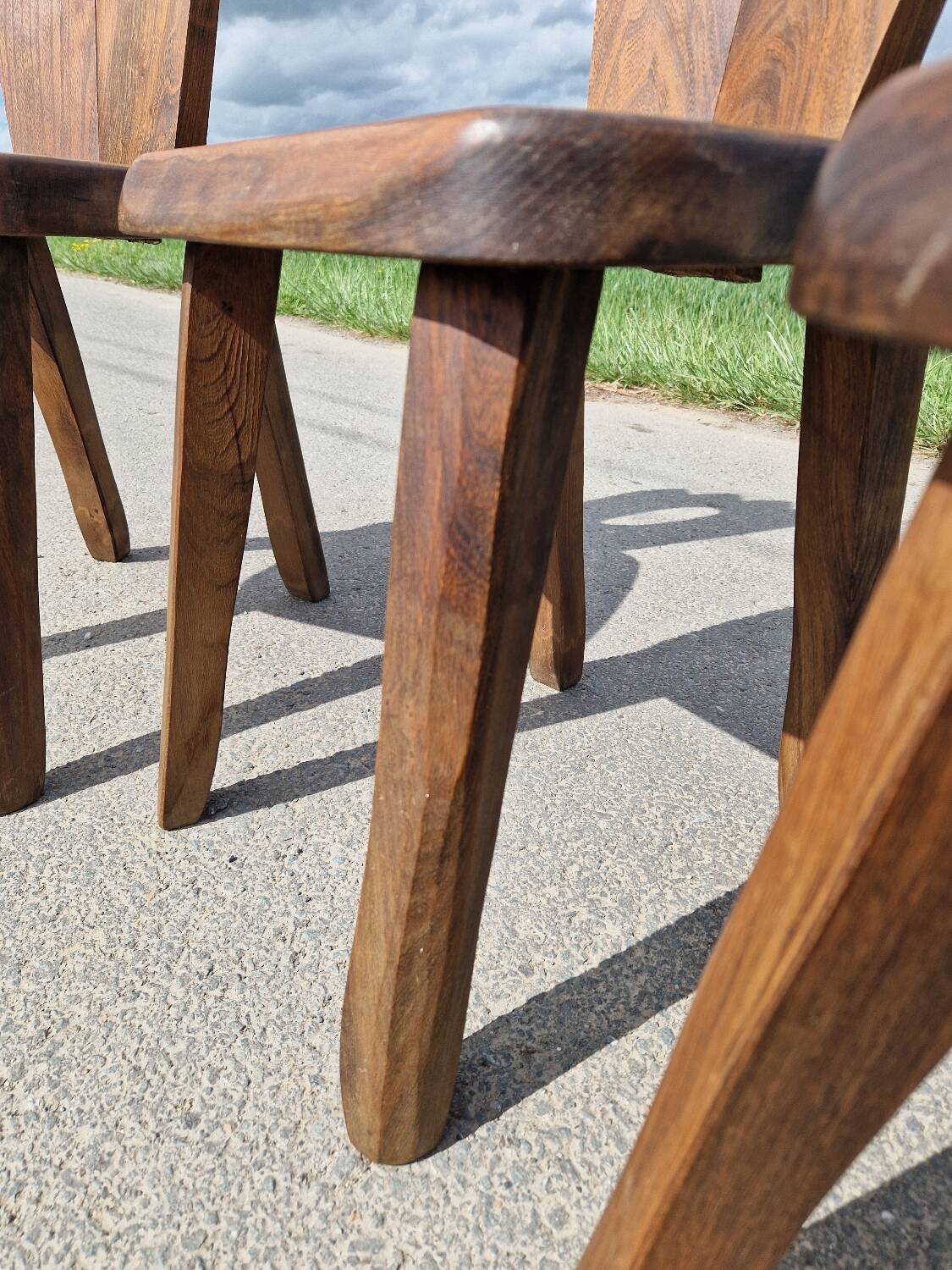 Lot de 3 chaises brutaliste Aranjou style olavi Hanninen