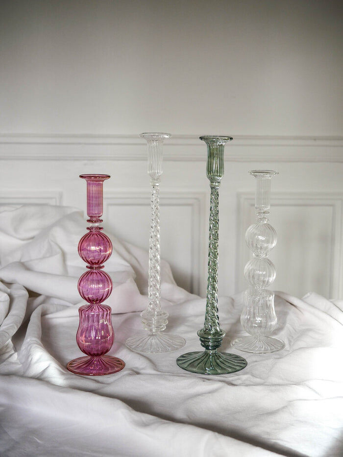 Giverny handcrafted candle holder made of recycled glass