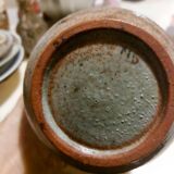 Gray enameled stoneware soliflore vase
