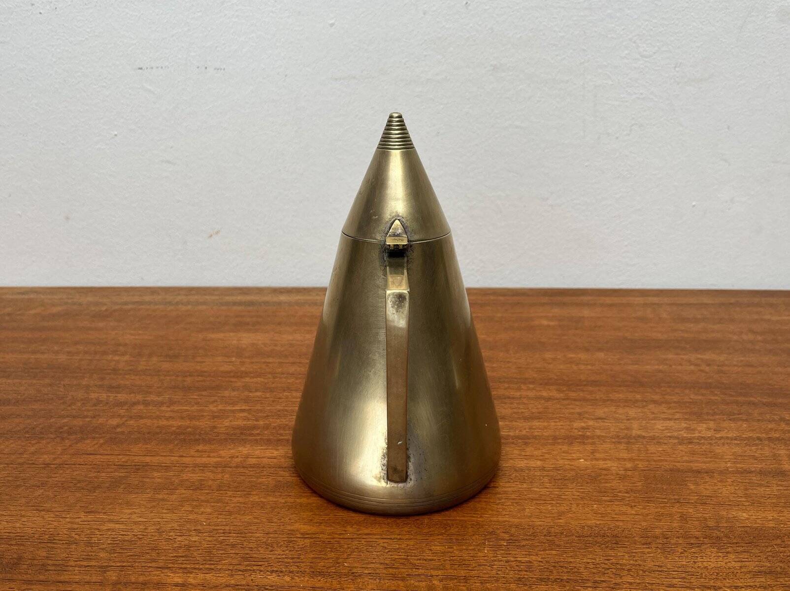 Metal Art Deco teapot, sugar bowl, milk jug, 1960s, set of 3