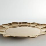 Hollywood Regency Round Brass Tray by Firma Lars Holmström, Sweden 1940's
