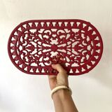 Oval cast iron trivet