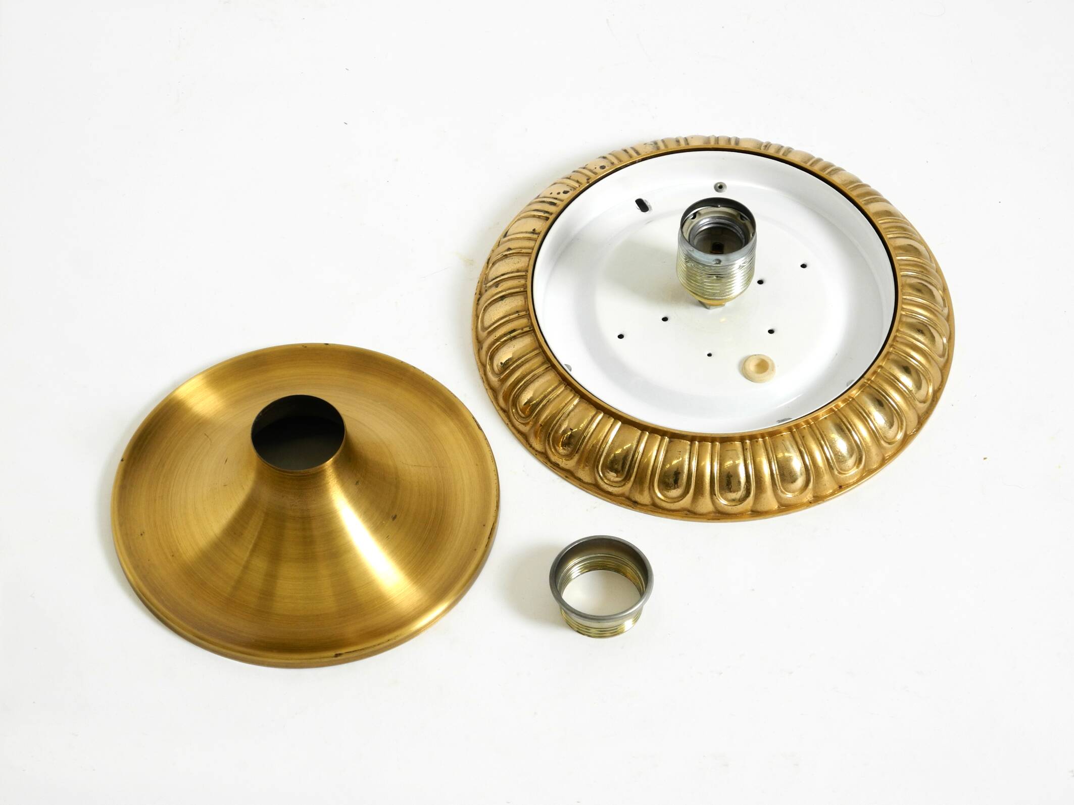 1960's Space Age Pop Art  brass and metal wall or ceiling lamp by Sölken