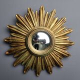 Vintage golden sunburst mirror, 1960s