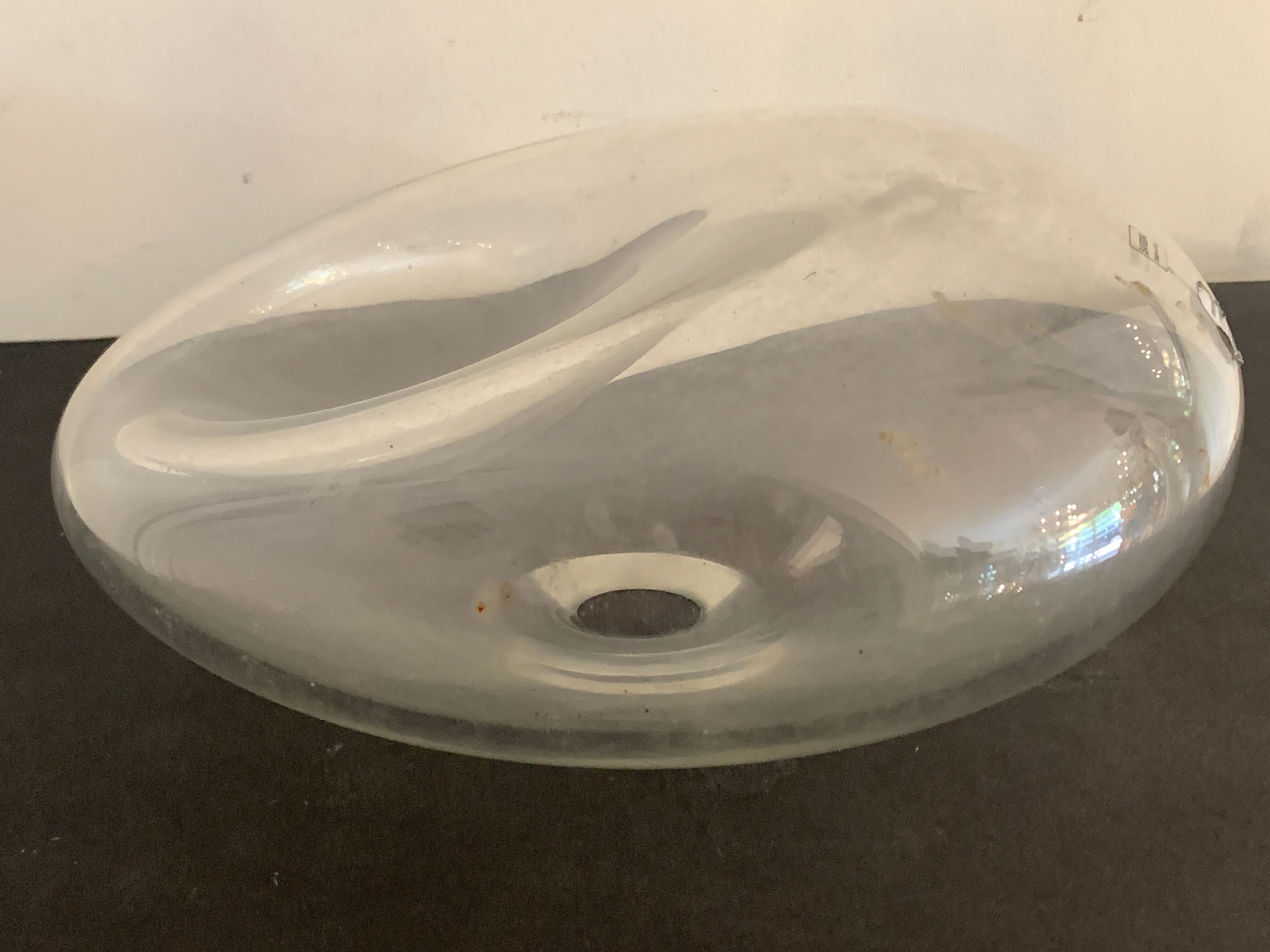 Italian vase signed and labeled Alfredo Barbini, Murano, 1960