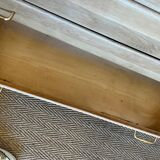 Vintage chest of drawers in wood and golden brass handles
