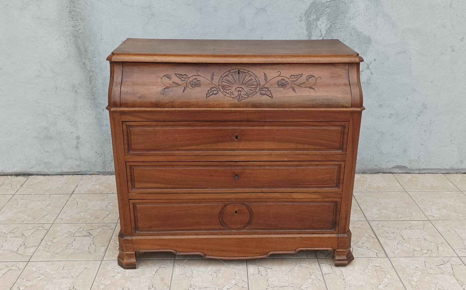 Louis Philippe walnut chest of drawers