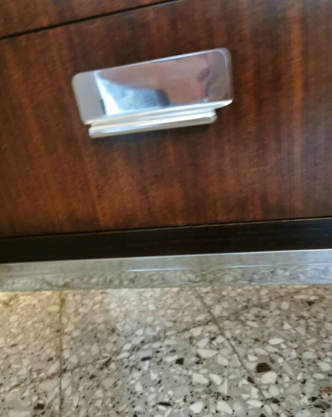 Rosewood and chrome display cabinet, 1970s-80s.