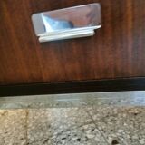 Rosewood and chrome display cabinet, 1970s-80s.