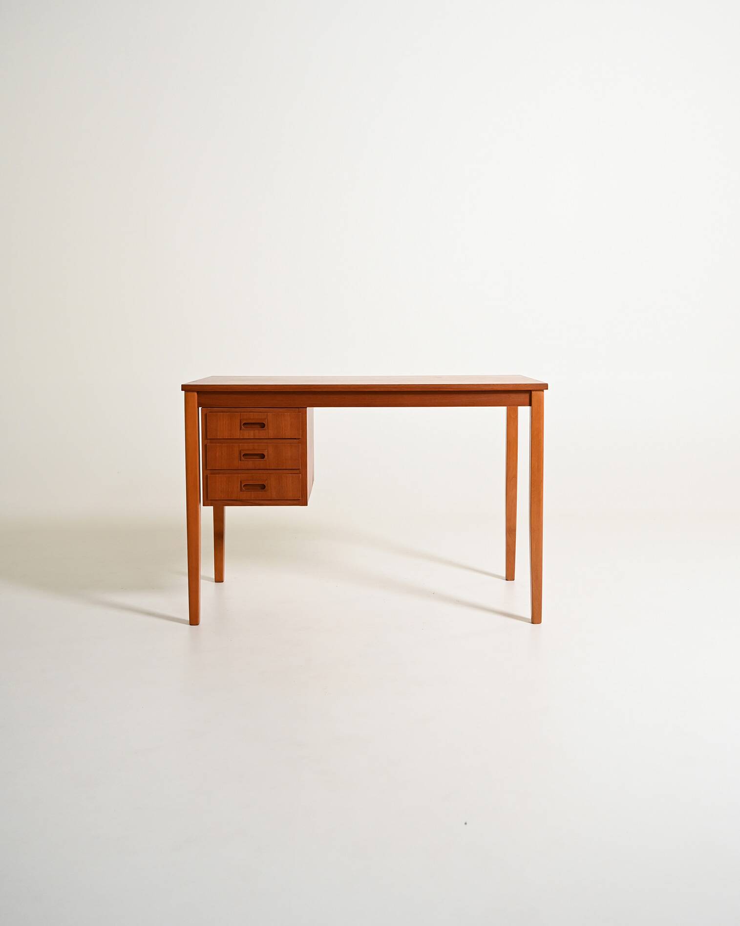 Scandinavian teak desk with sliding drawers, 1960s