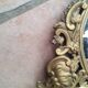Pair of antique witch mirrors, curved glass, bronze frame