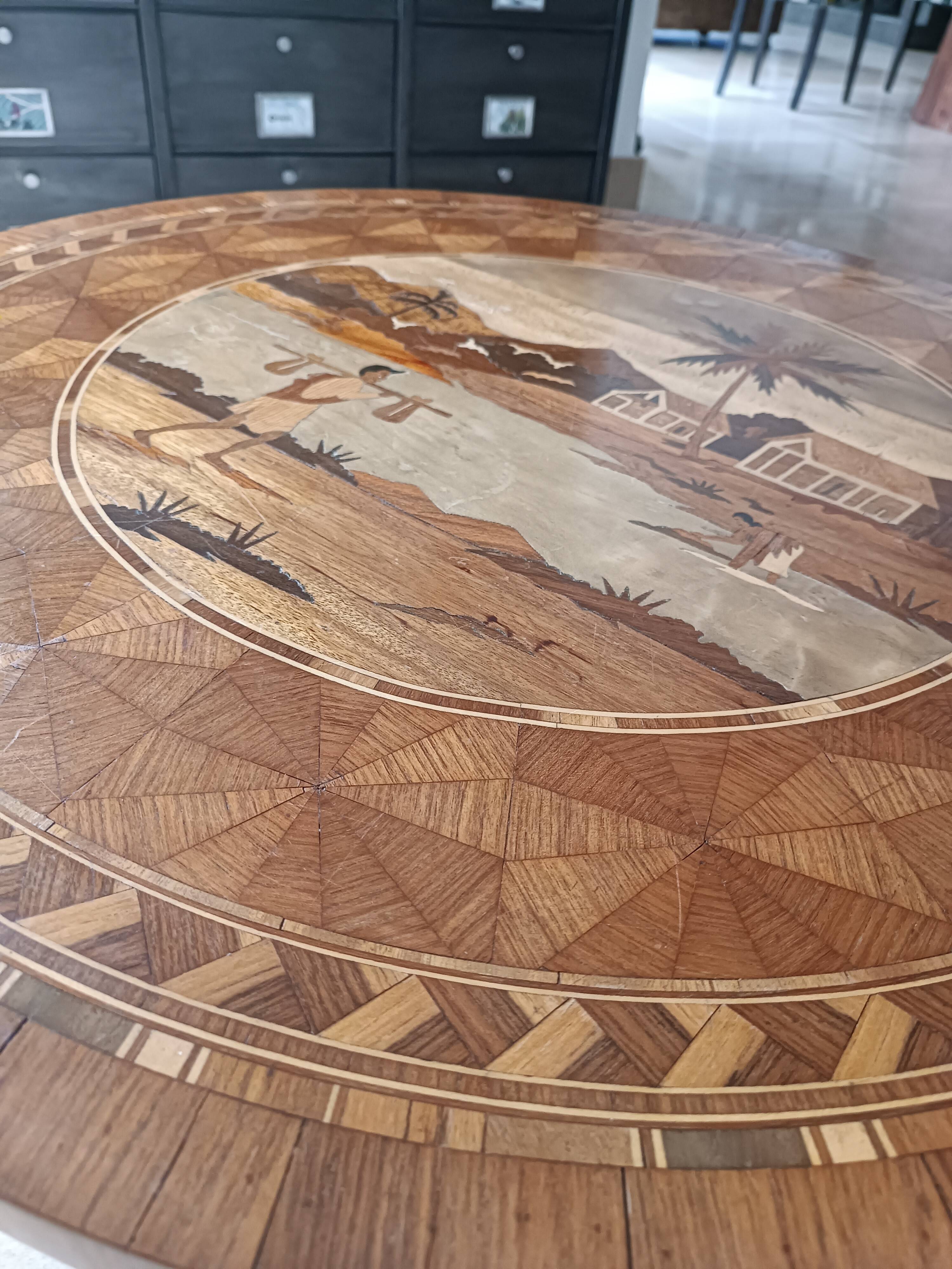Marquetry coffee table