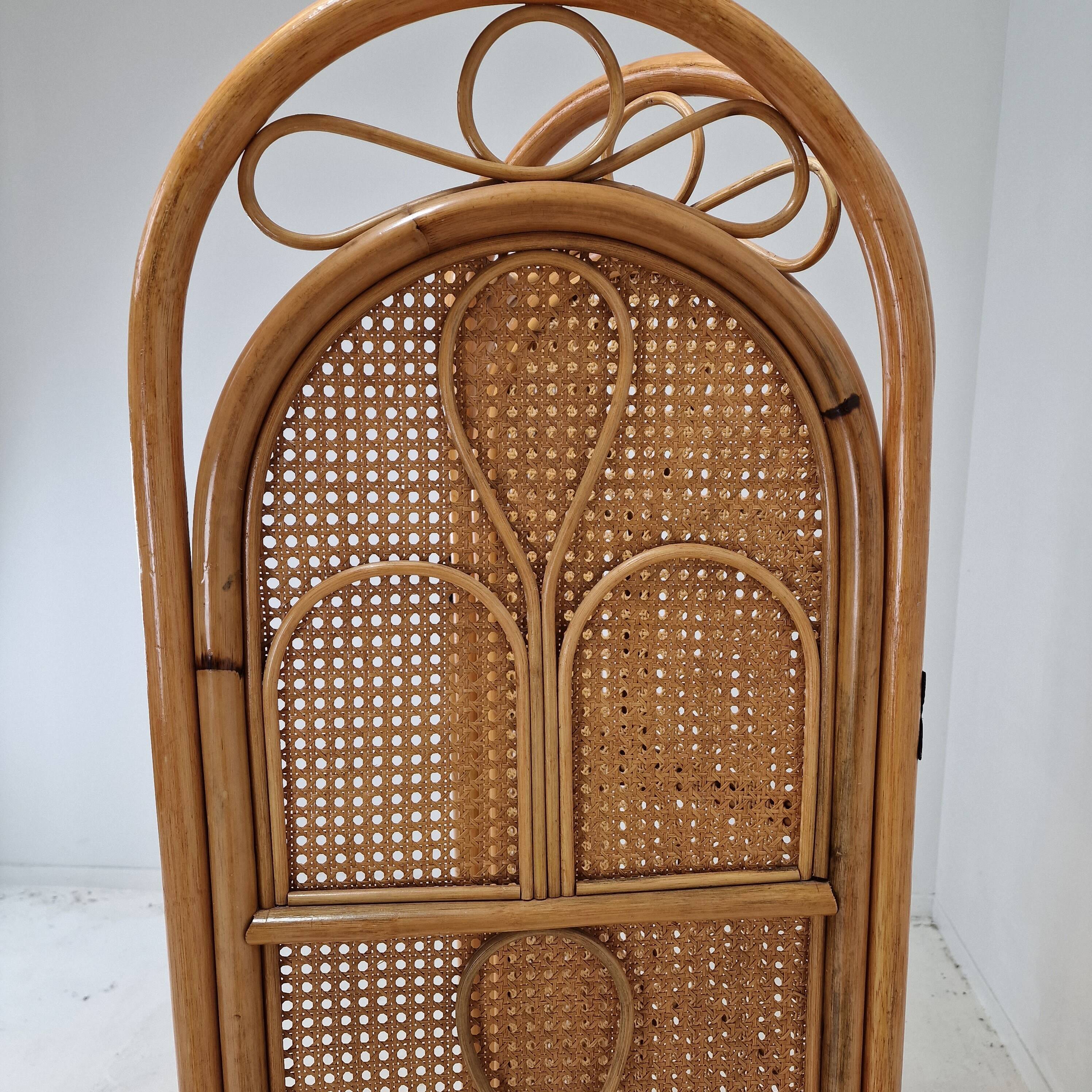 Italian Room Divider in Rattan and Wicker, 1960s