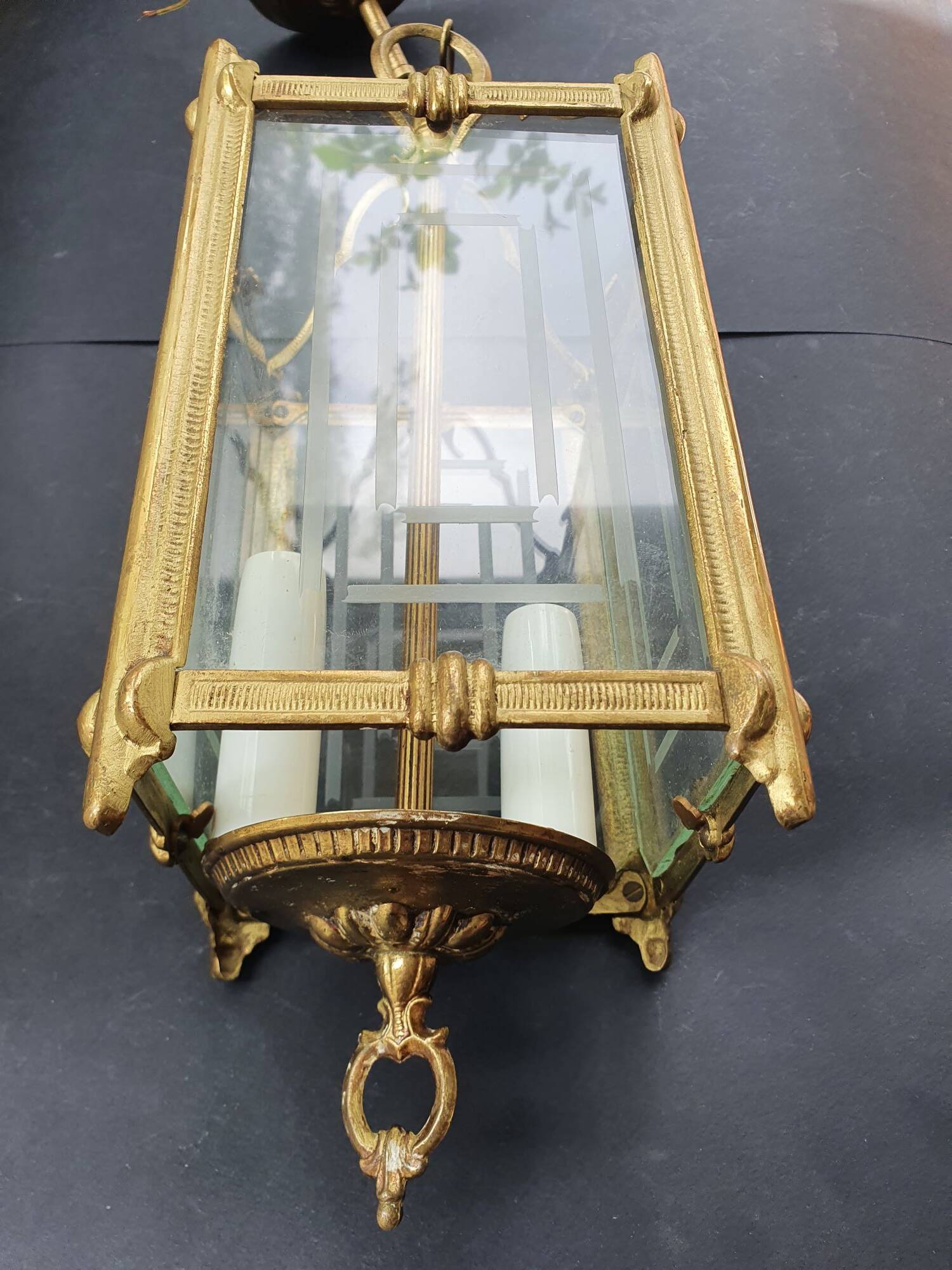 Lanterne quatre verres transparent vintage