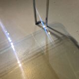 Glass and metal table
