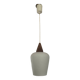 Louis Kalff 60s pendant light in teak and opaline