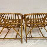 Pair of rattan basket chairs