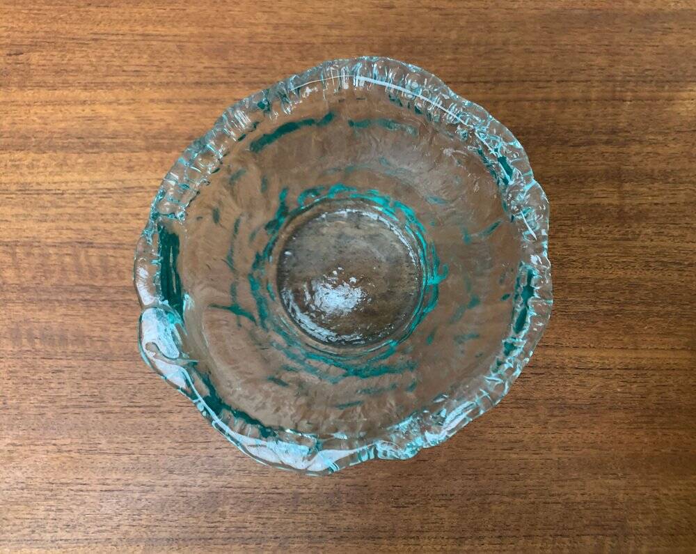 Vintage Scandinavian frosted glass bowl, 1970s