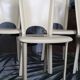 Set of 4 beige leather chairs from the 80s in Italy