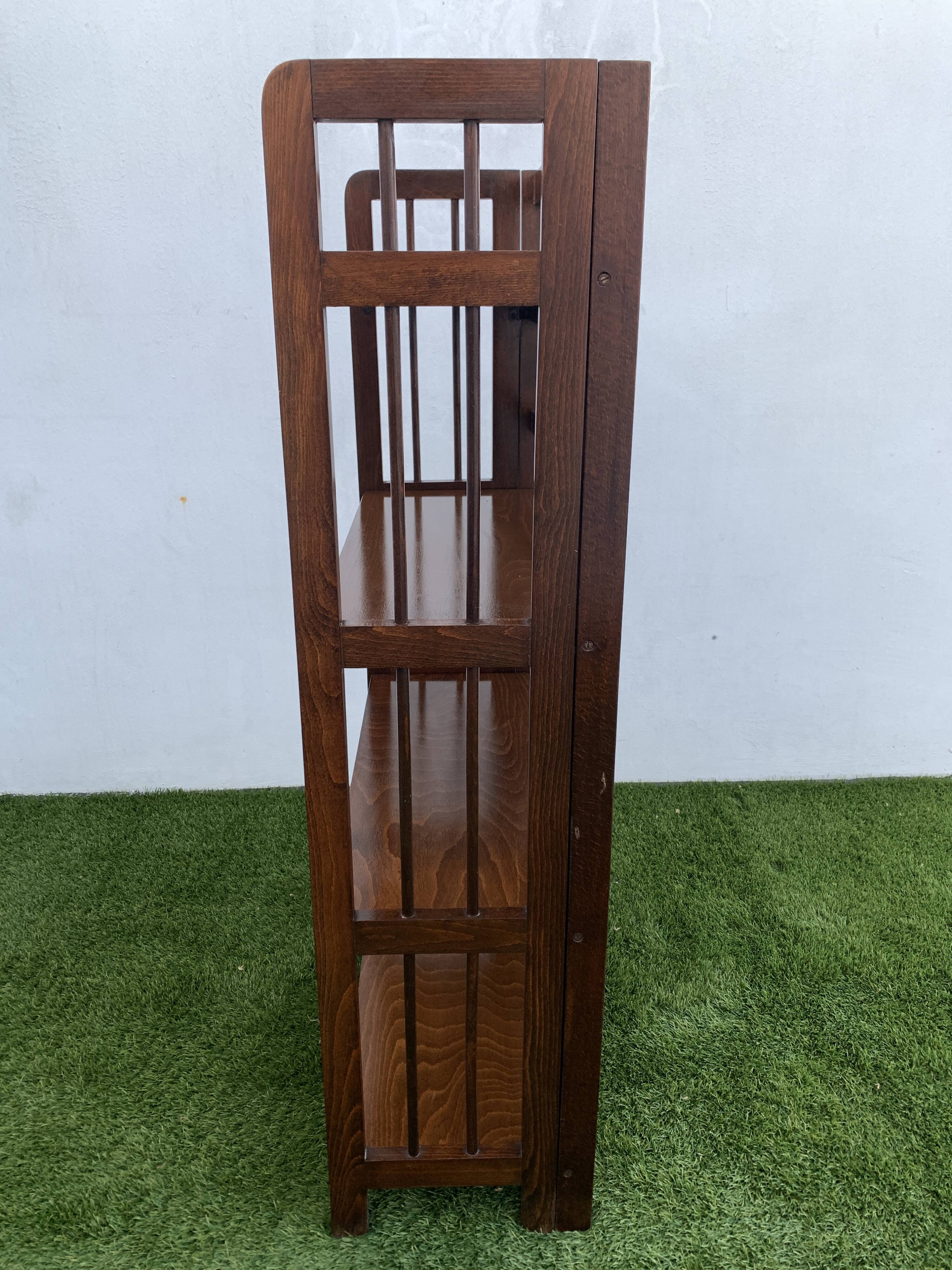 Bibliothèque pliante en bois, 4 étagères, 1950