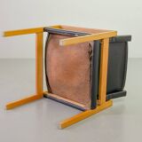 Brutalist Nordic Scandinavian Solid Oakwood and Black Leather Armchairs 60s