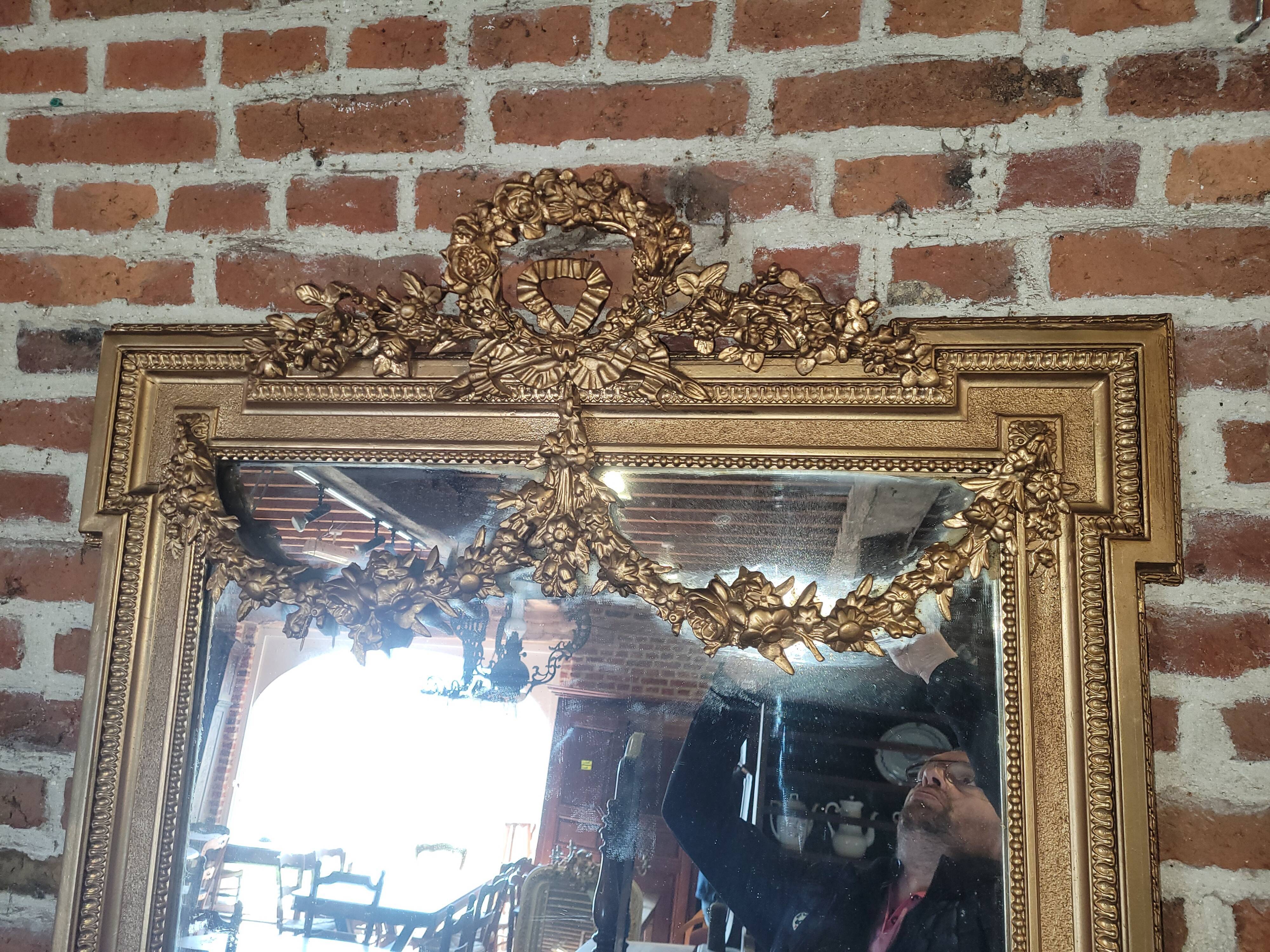 Miroir doré style Louis XVI 89x151cm