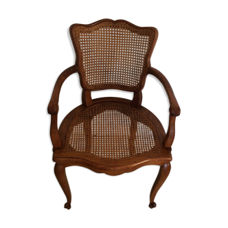 Armchair wood cherry and cannage