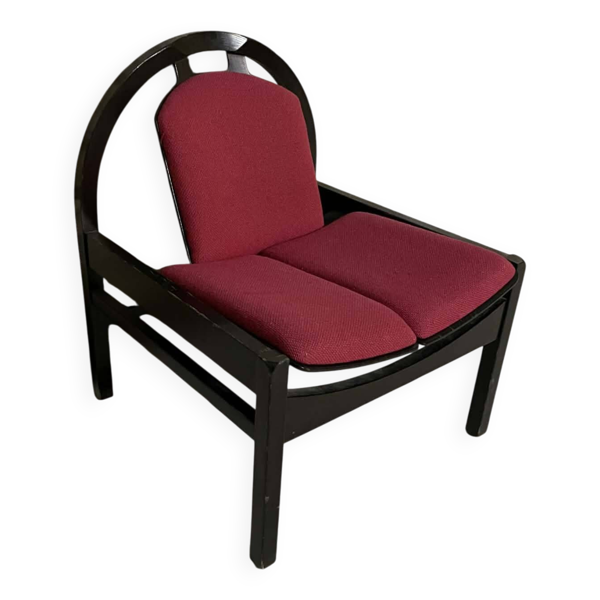 Fauteuil Baumann Argos vintage en bois noir
