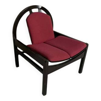 Fauteuil Baumann Argos vintage en bois noir