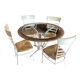Table ronde fer forgé bois & verre