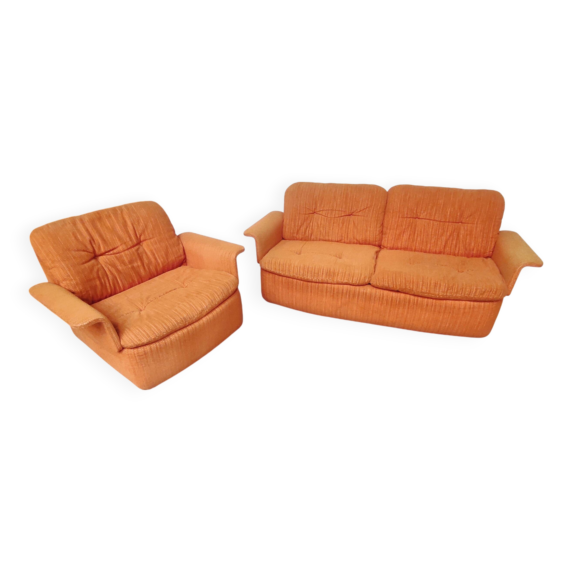 Orange living room set, 1970