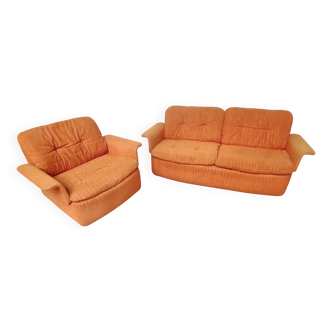 Orange living room set, 1970