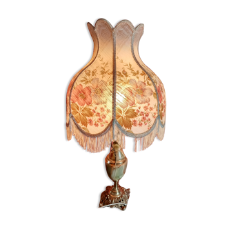 Old lampshade lamp in bronze and onyx