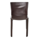 Set of 5 dark brown leather dining chairs