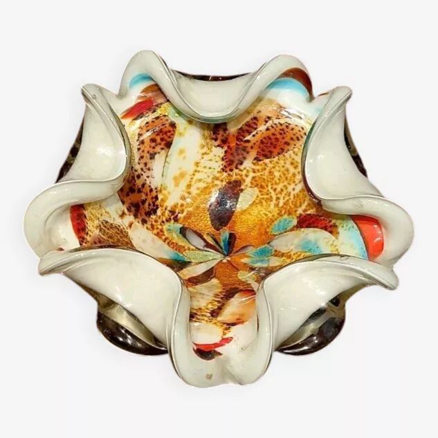 All Fruits glass bowl from Murano by Dino Martens with gold flecks