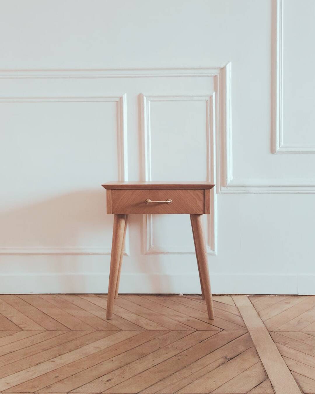 Renovated vintage Scandinavian bedside table, 1950s-60s.