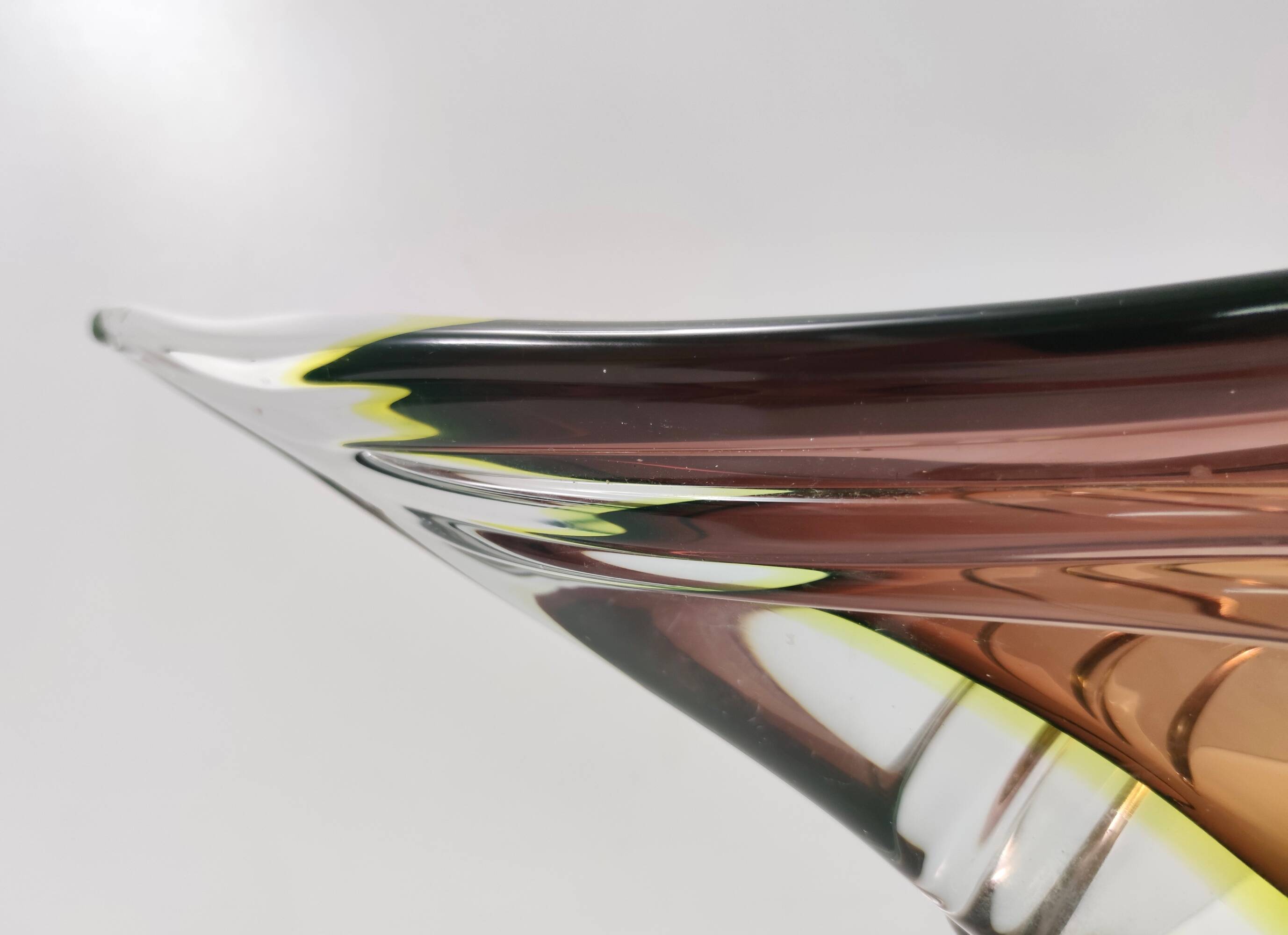 Brown Sommerso Glass Bowl or Centerpiece by Seguso, Italy