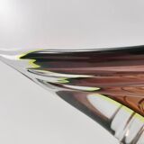 Bol ou centre de table en verre Sommerso marron par Seguso, Italie