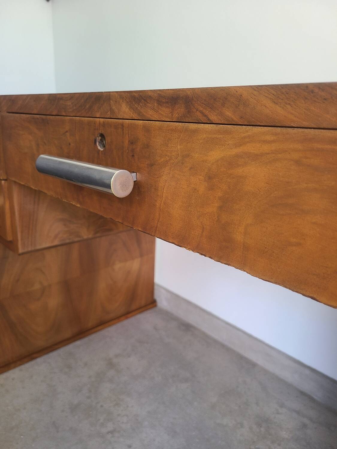 Ancien bureau Art Déco Noyer vintage