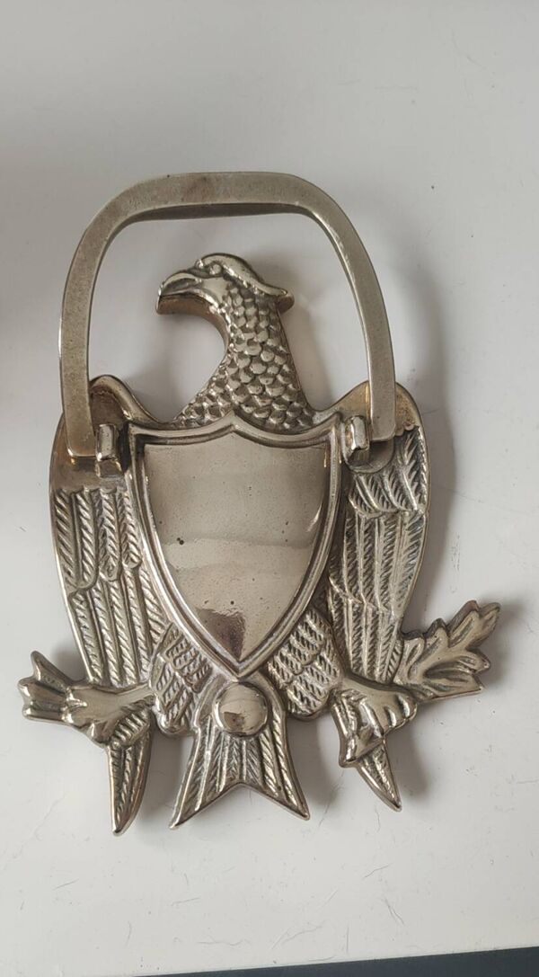 Heurtoir de Porte/Aigle royal Américain. En laiton massif. Dim 15 x 10
