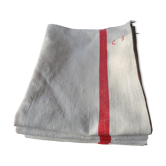 Set of 4 old cloths in linen, monogrammed CS