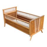 Rattan and wood children's bed