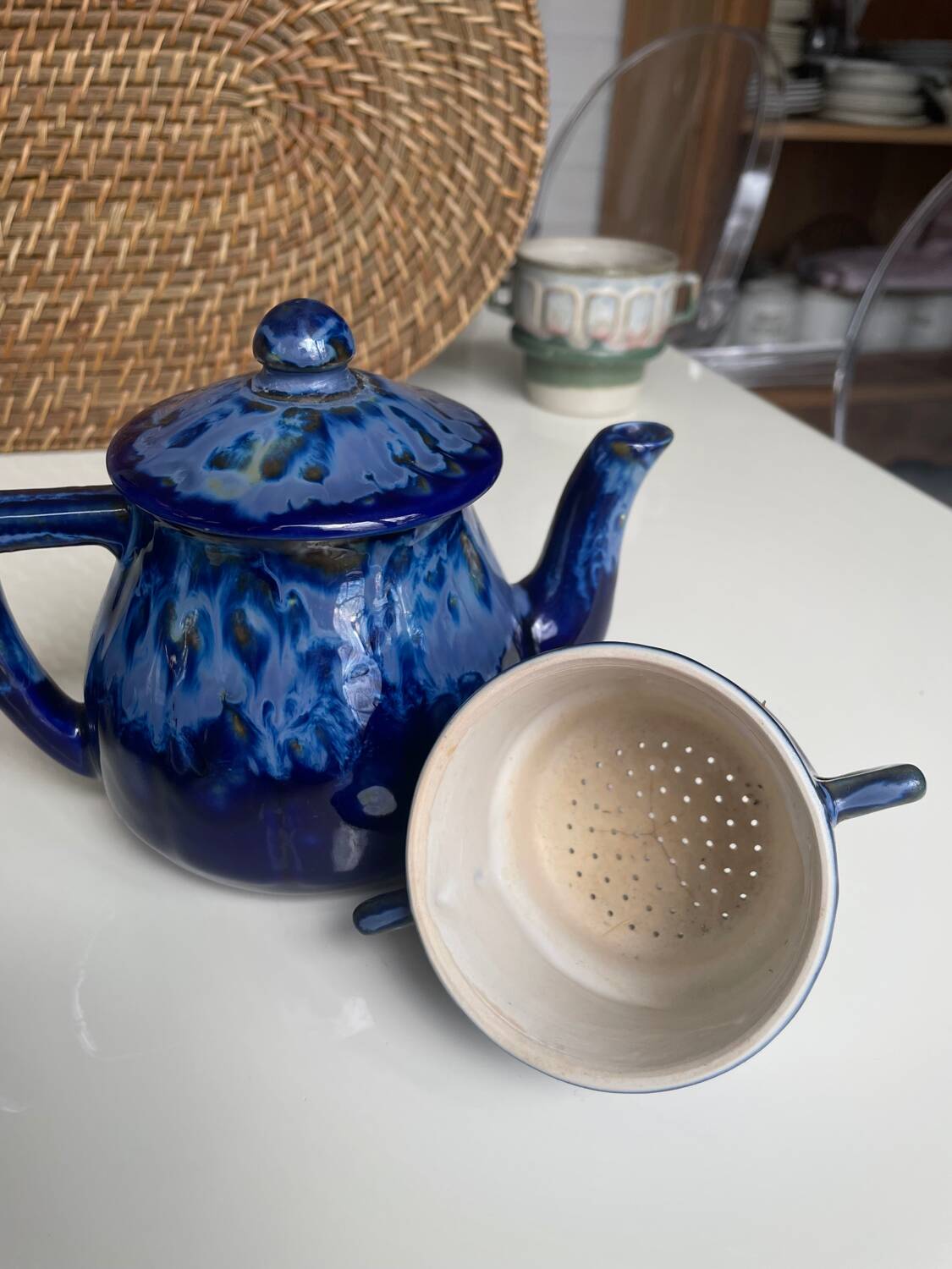 Old enameled coffee pot