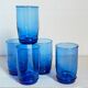Cinq verres de verrier en verre soufflé vintages