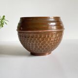Planter by villedieu in vintage brown patinated copper