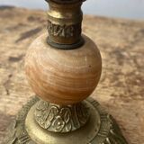 Brass and stone lamp bases