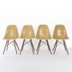 Light Ochre Set (4) Herman Miller Vintage Eames DSW Side Shell Chairs